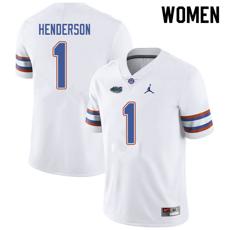 Jordan Brand Women #1 CJ Henderson Florida Gators College Football Jerseys Sale-White